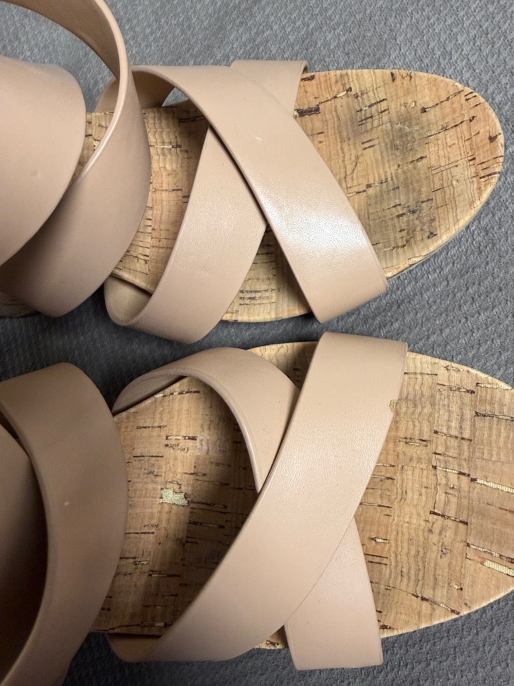 INC International Concepts Beige Cork Wedge Sandals - Picture 7 of 10